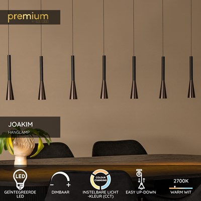 Lucide JOAKIM - Hanglamp - LED Dimb. - CCT - 7x6,2W 2700K/4000K - Koffie | Premium